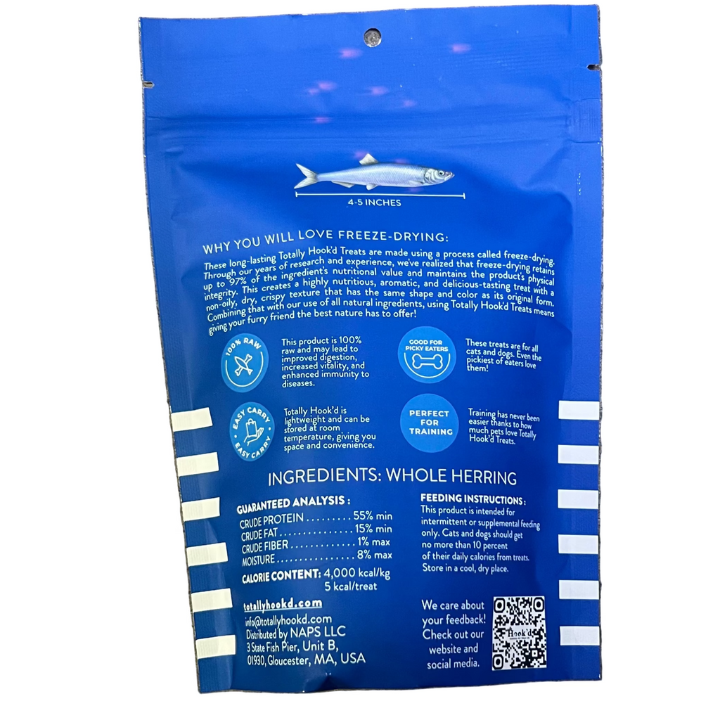 Totally Hook'd Freeze Dried Whole Herring - Dog.Dog.Cat.