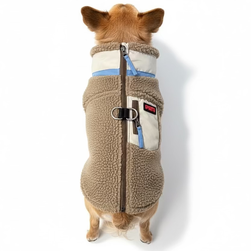 Wool Fleece Dog Sweater with built 