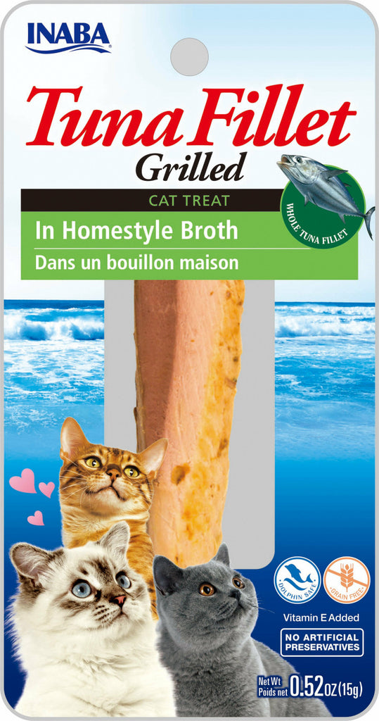 Inaba Fillets Cat Treats Tuna in Homestyle Broth 0.52 oz single - Dog.Dog.Cat.