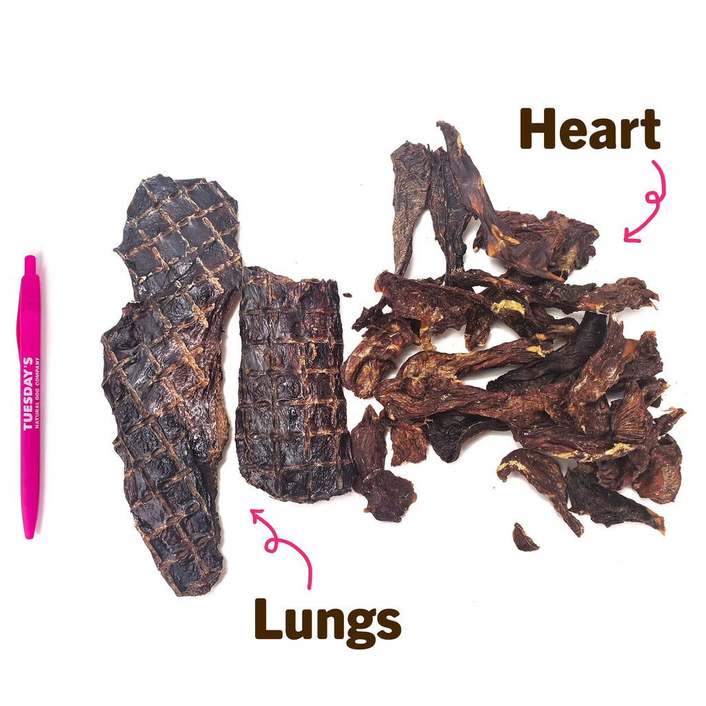 Ostrich Organ (Heart & Lung) Mix - 4 oz - Dog.Dog.Cat.