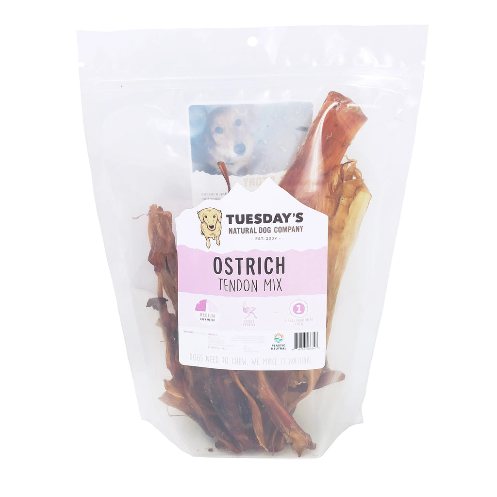 Ostrich Tendon Mix - 6 oz - Dog.Dog.Cat.