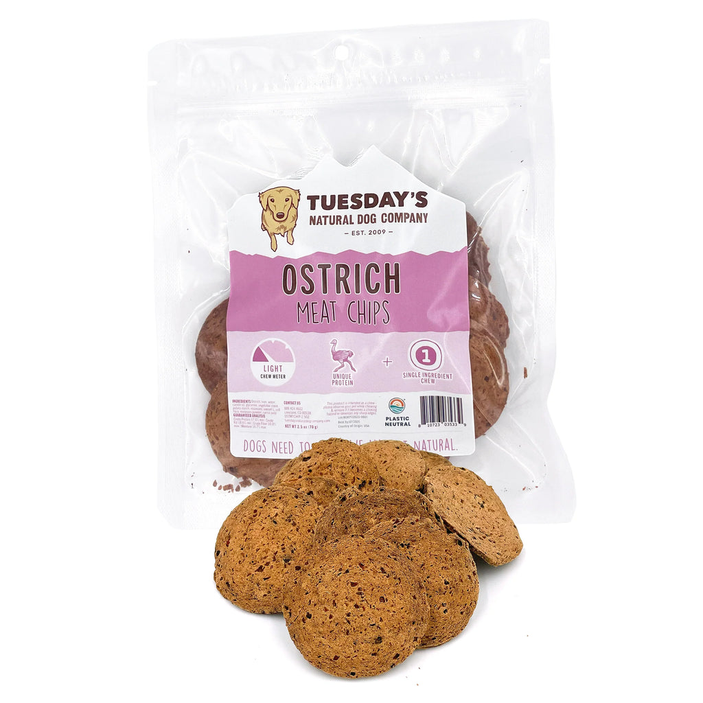 Ostrich Meat Chips - 2.5 oz - Dog.Dog.Cat.