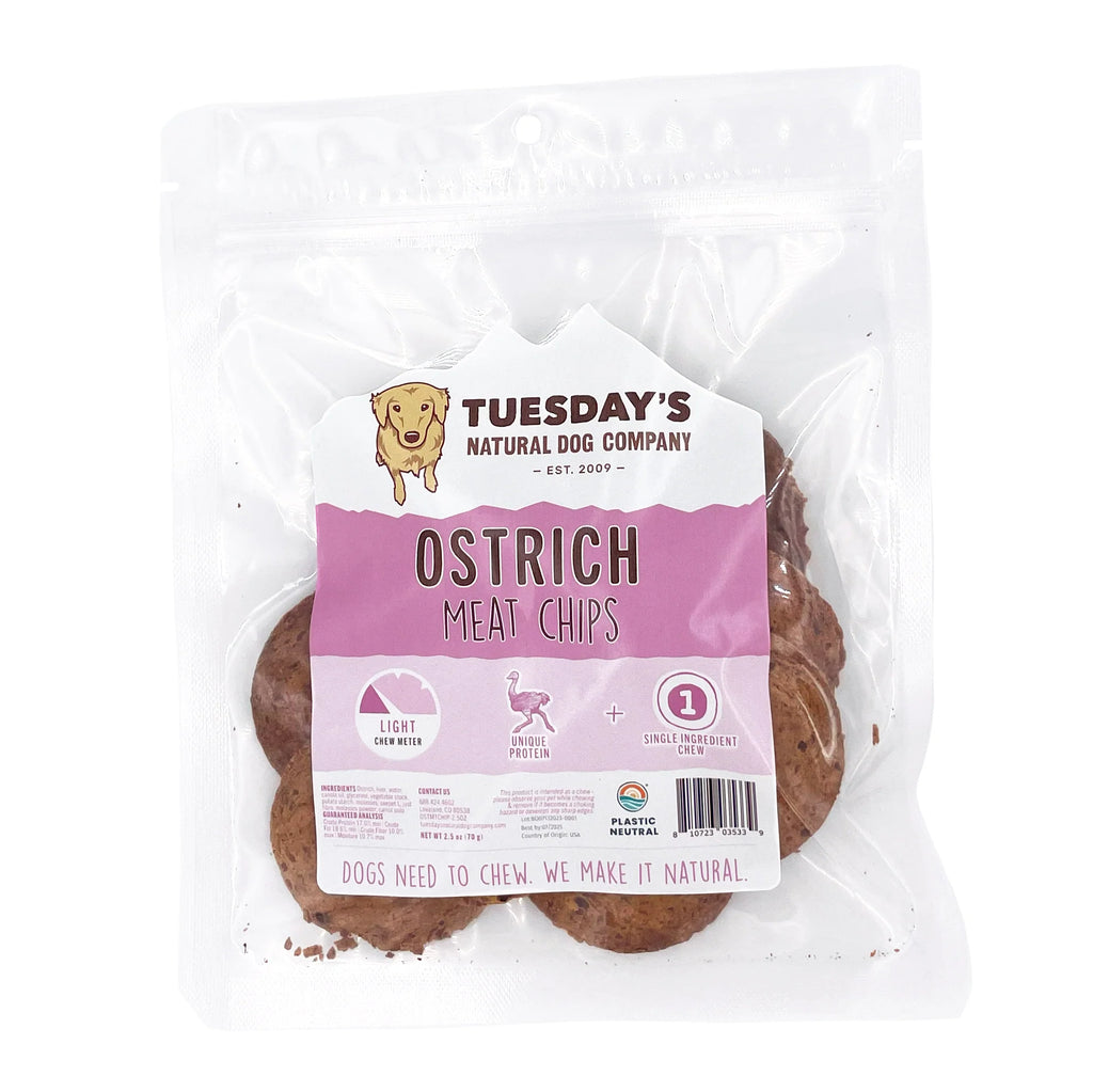 Ostrich Meat Chips - 2.5 oz - Dog.Dog.Cat.