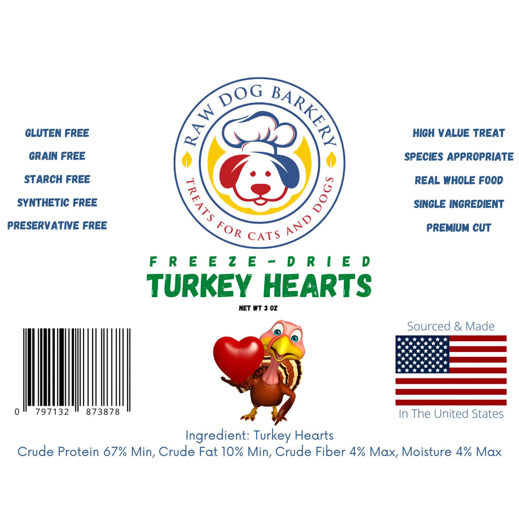 Turkey Hearts Freeze Dried - Dog.Dog.Cat.
