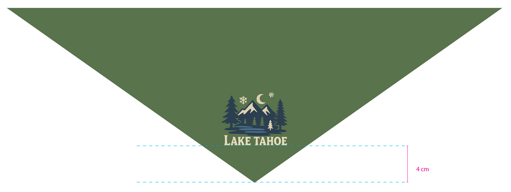 Lake Tahoe Bandana Custom Design - Forest Green - Dog.Dog.Cat.