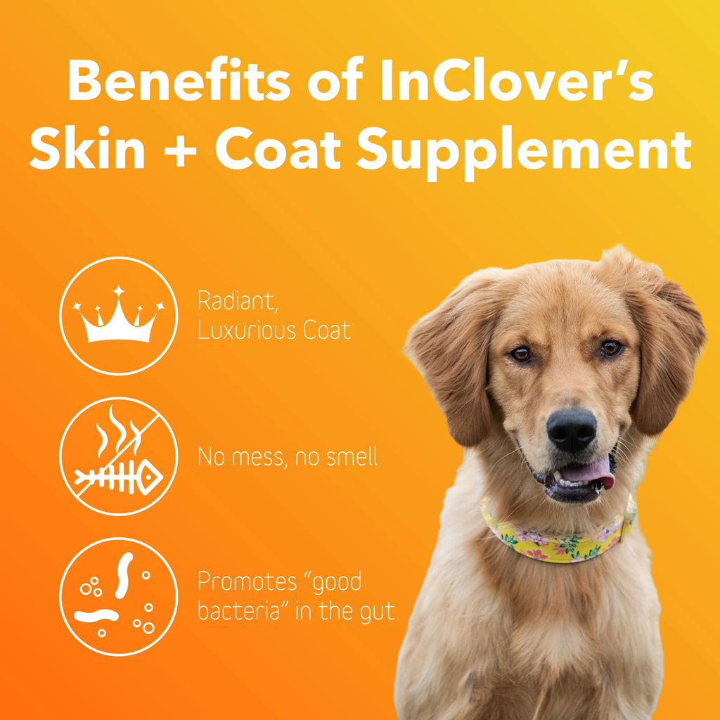 InClover Skin + Coat Supplement for Dogs + Cats (BioRadiant) - Dog.Dog.Cat.