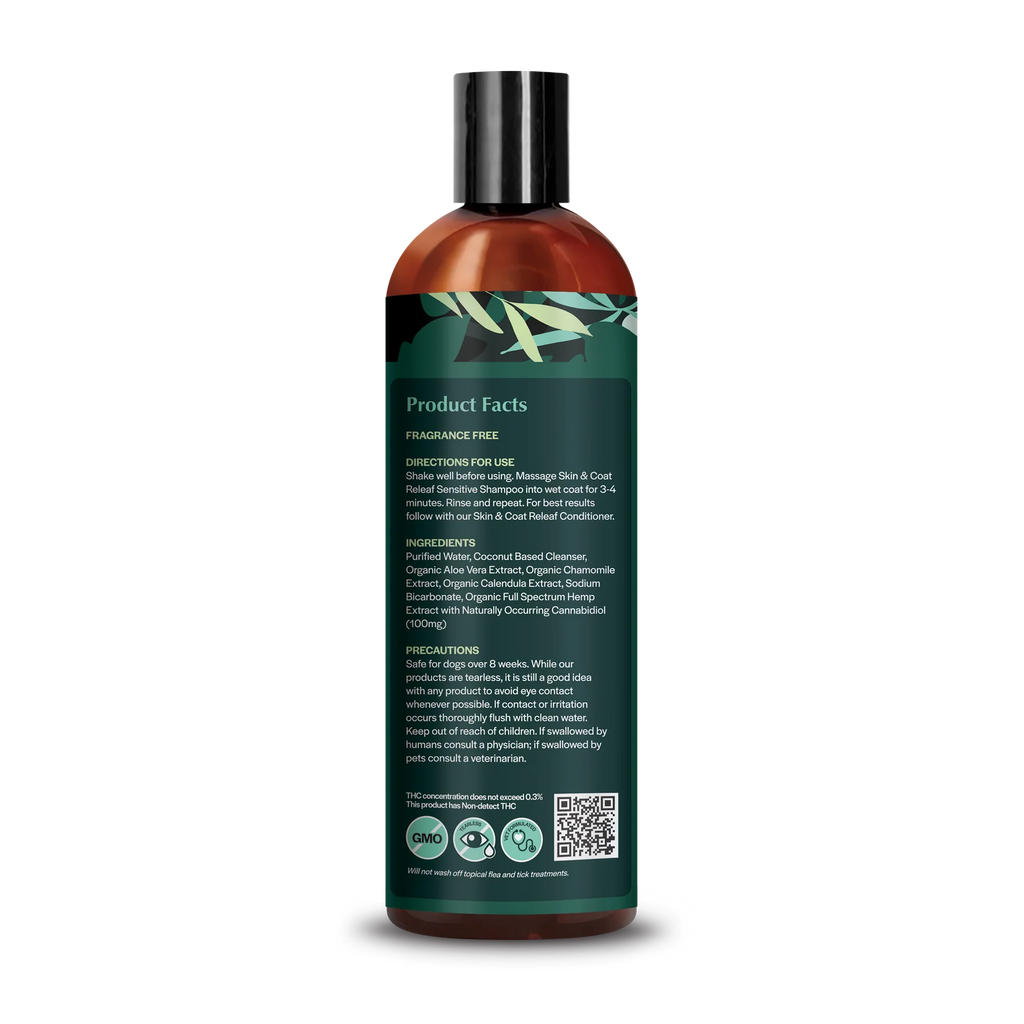 Pet Releaf Shampoo-Senstive Skin : 16 oz - Dog.Dog.Cat.