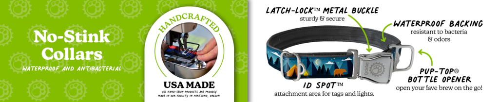 Cycle Dog Collar -Orange Reflective : 1" Width - Dog.Dog.Cat.