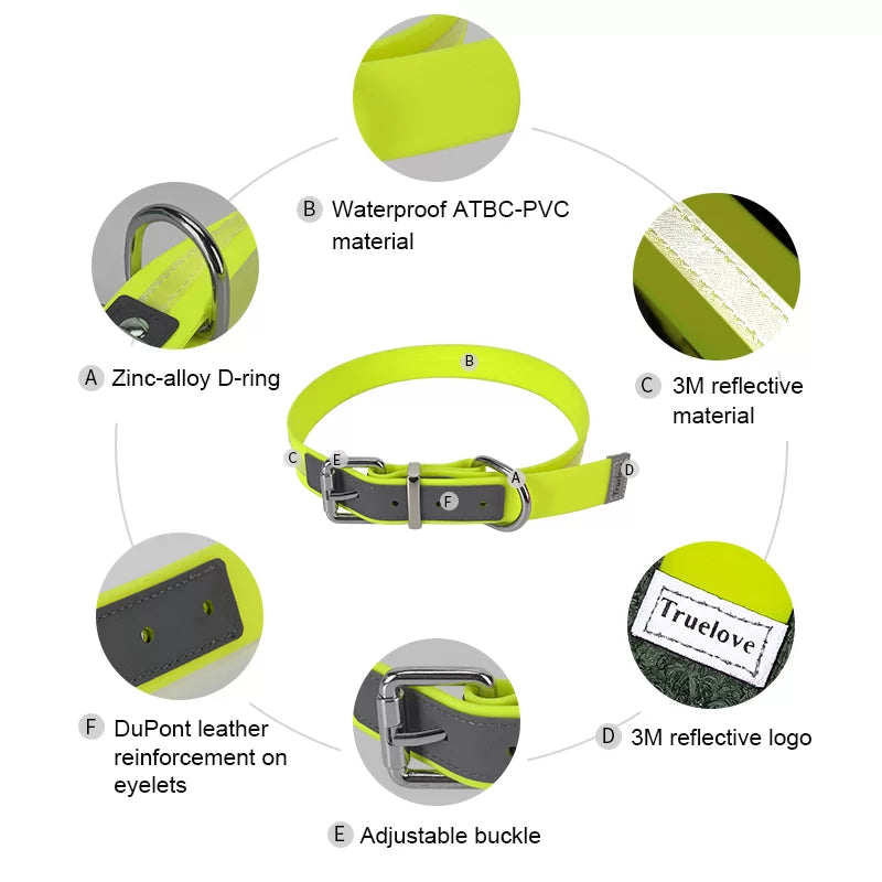 Truelove Reflective Waterproof Dog Collar: Safety and Comfort Item Number：TLC5521 - Dog.Dog.Cat.