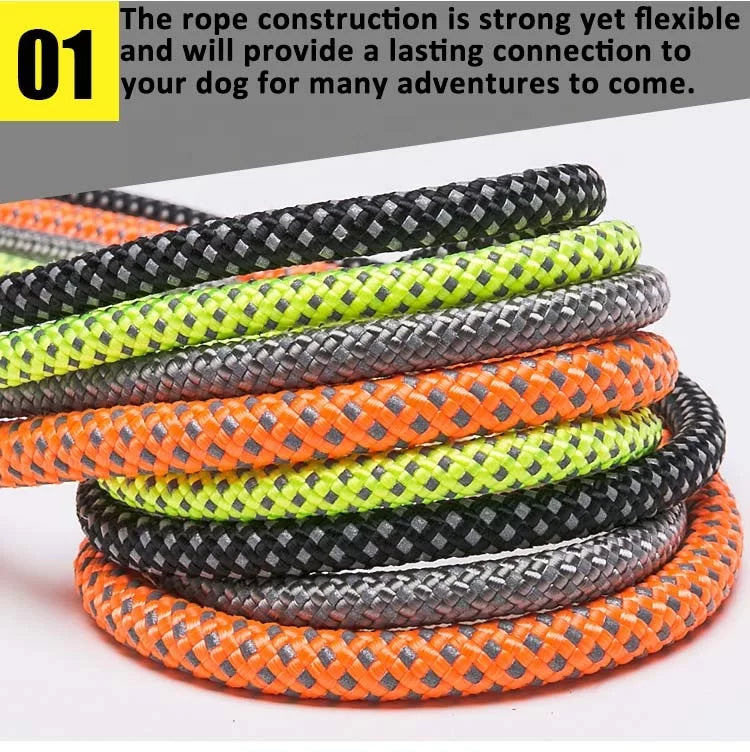 TrueLove Rope Dog Leash - Reflective and Soft Neoprene Comfort Handle TLL2571 - Dog.Dog.Cat.