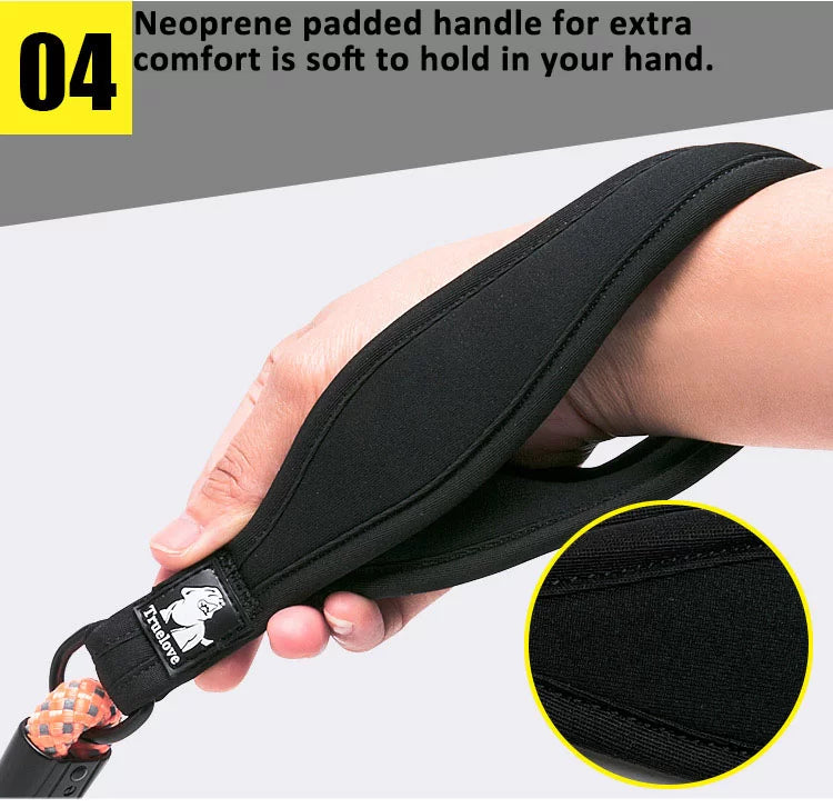 TrueLove Rope Dog Leash - Reflective and Soft Neoprene Comfort Handle TLL2571 - Dog.Dog.Cat.