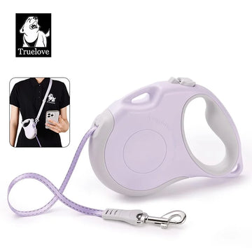 TrueLove Retractable Dog Leash TLL5001 - Suitable for Medium and Small Dogs - Regal Orchid/Gray - Dog.Dog.Cat.