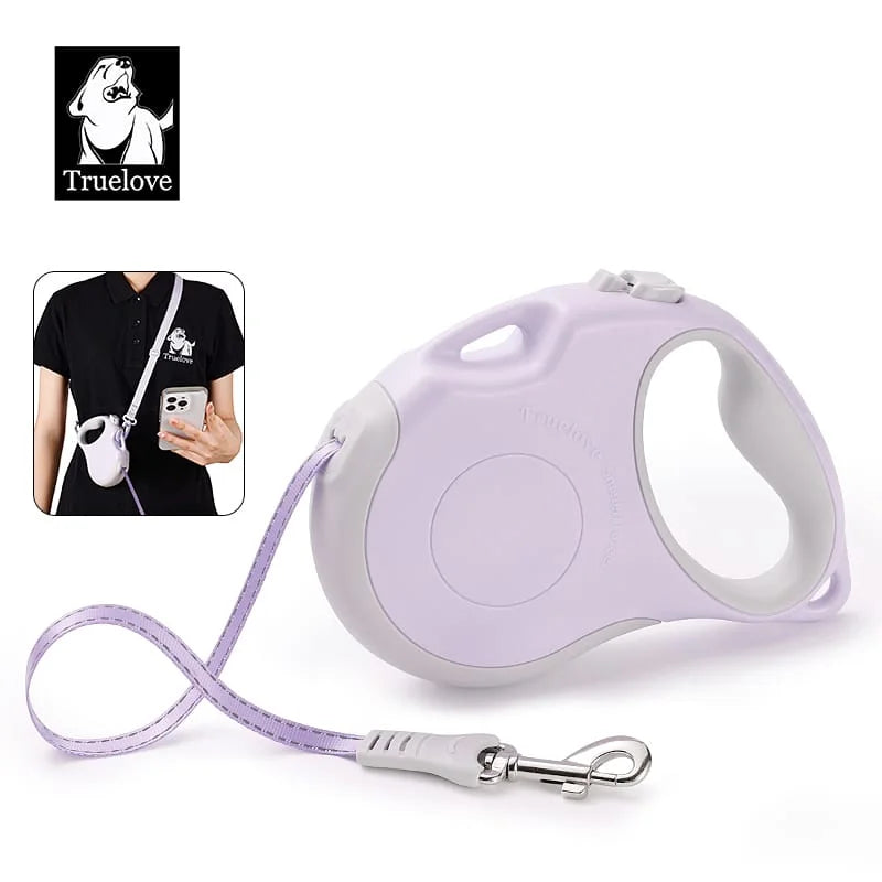 TrueLove Retractable Dog Leash TLL5001 - Suitable for Medium and Small Dogs - Fuchsia/Angel Blue - Dog.Dog.Cat.