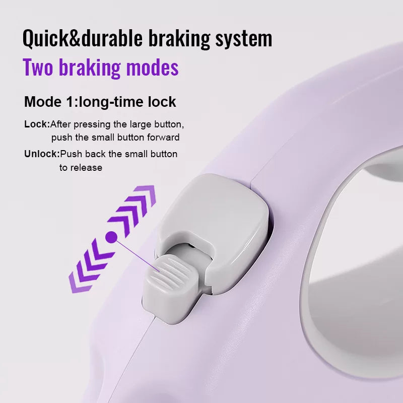 TrueLove Retractable Dog Leash TLL5001 - Suitable for Medium and Small Dogs - Fuchsia/Angel Blue - Dog.Dog.Cat.