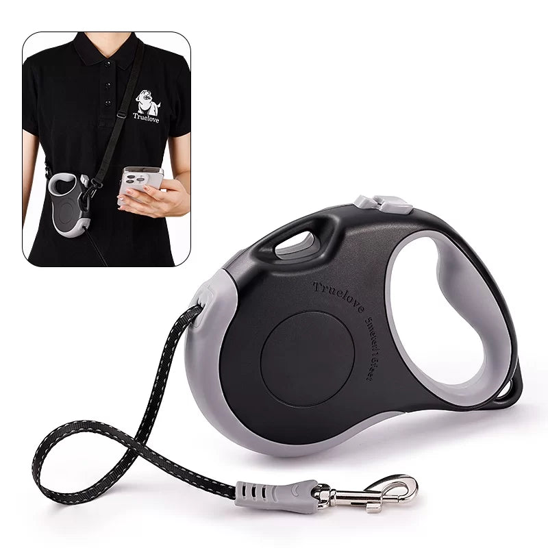 True Love Retractable Dog Leash TLL5001 - Suitable for Medium and Small Dogs -  Black - Dog.Dog.Cat.