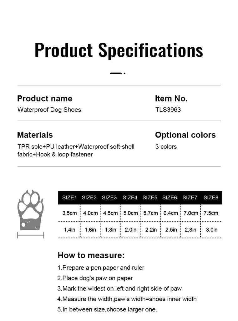 Truelove Outdoor Safety Shoes Reflective Straps and TPR Sole Waterproof Dog Booties  Style Number: TLS3963 - Dog.Dog.Cat.