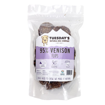 95% Meat Flips-Venison : 8.5 oz - Dog.Dog.Cat.