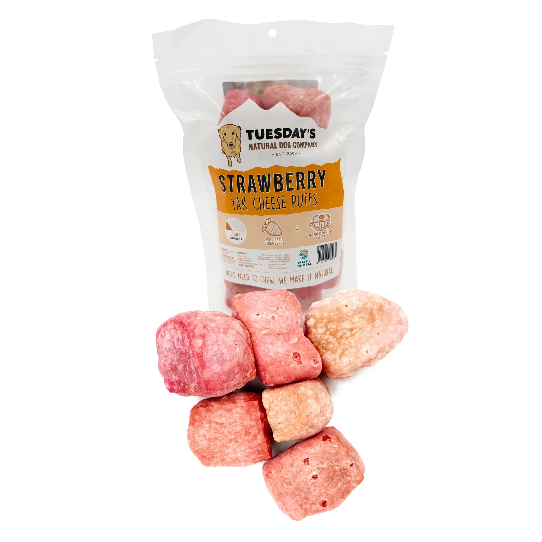 Yak Cheese Puffs Dog Treats - 4 Flavors | Tuesday's Natural Dog Co