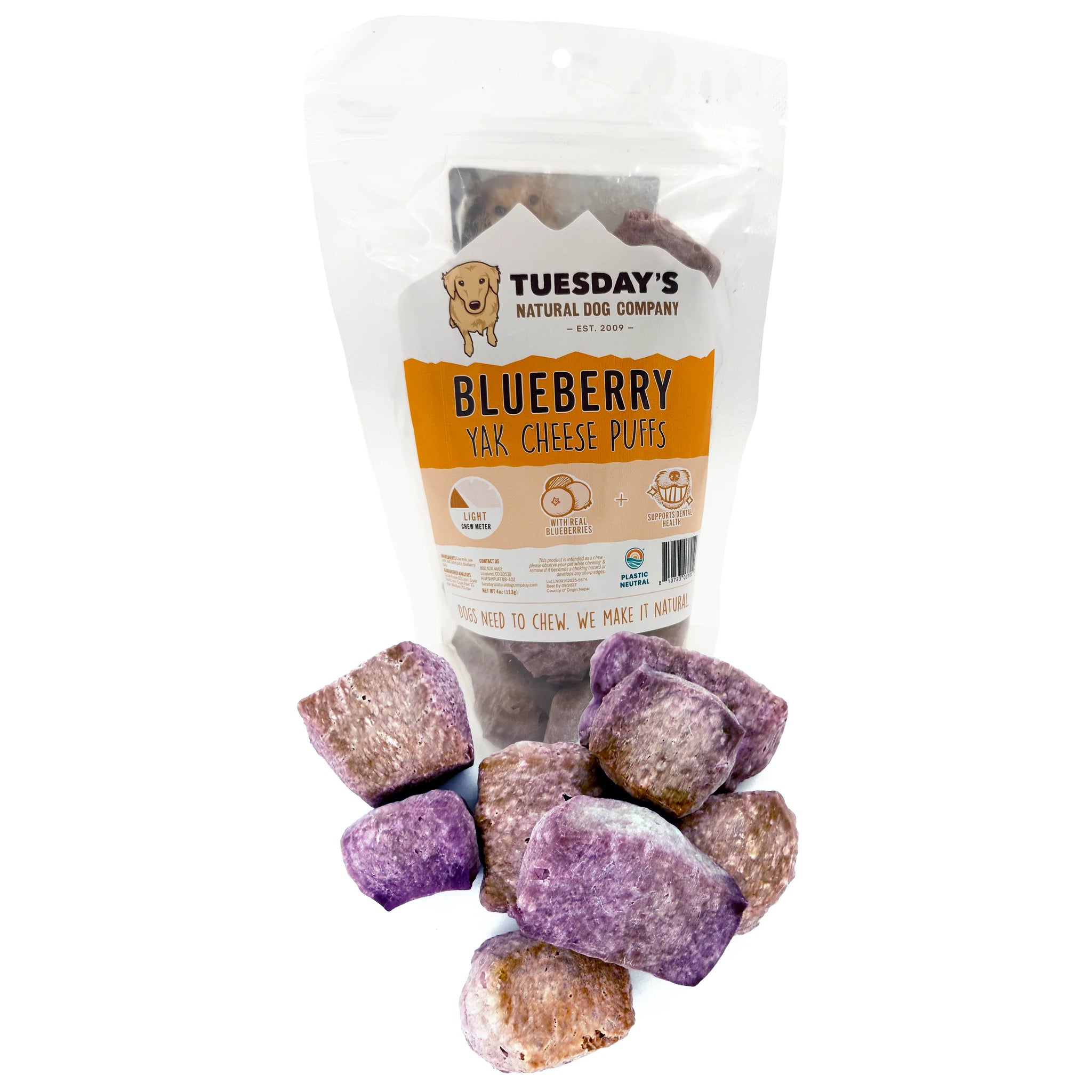 Yak Cheese Puffs Dog Treats - 4 Flavors | Tuesday's Natural Dog Co