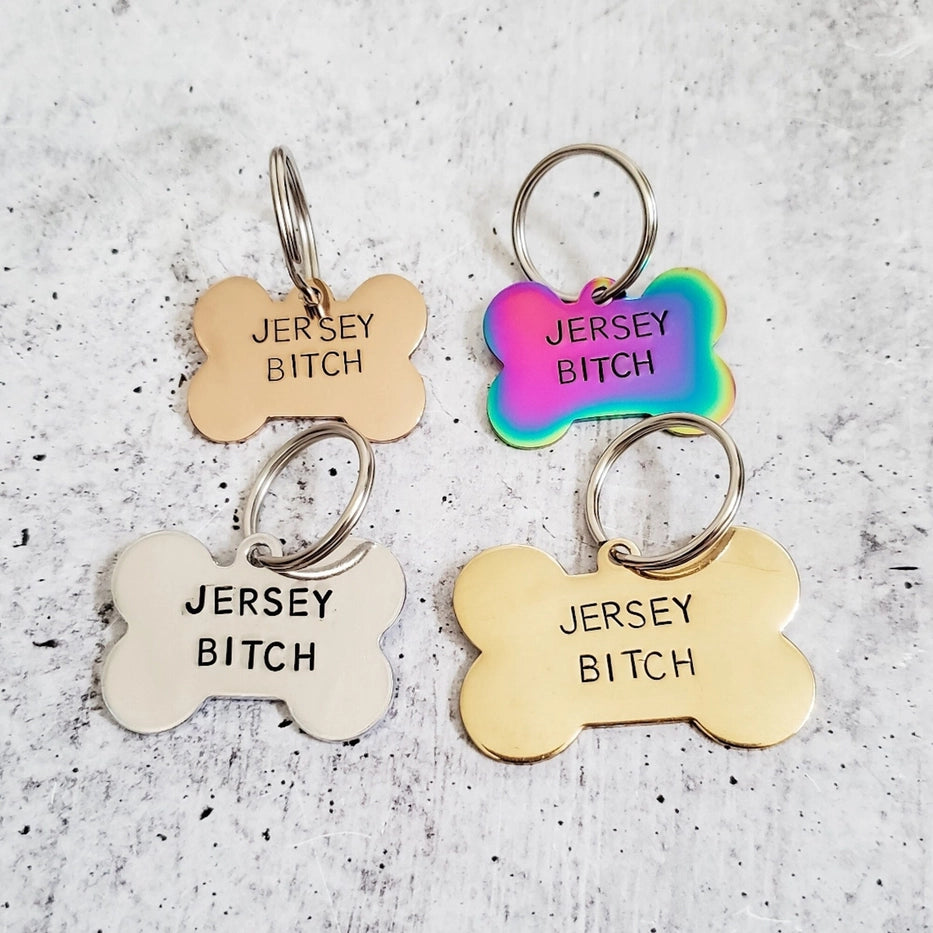 Custom Hand Stamped Dog Tag - Dog.Dog.Cat.
