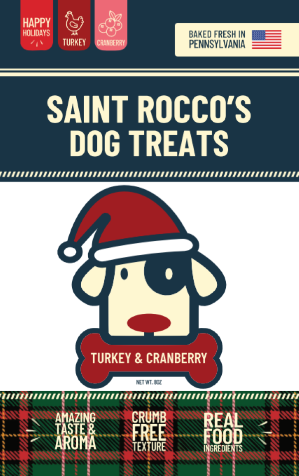Saint Rocco's Treats - Turkey & Cranberry (8oz) - Dog.Dog.Cat.