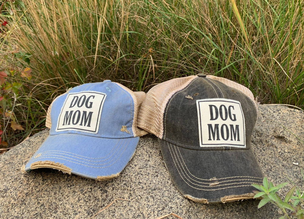 Dog Mom Distressed Trucker Hat Baseball Cap - Dog.Dog.Cat.