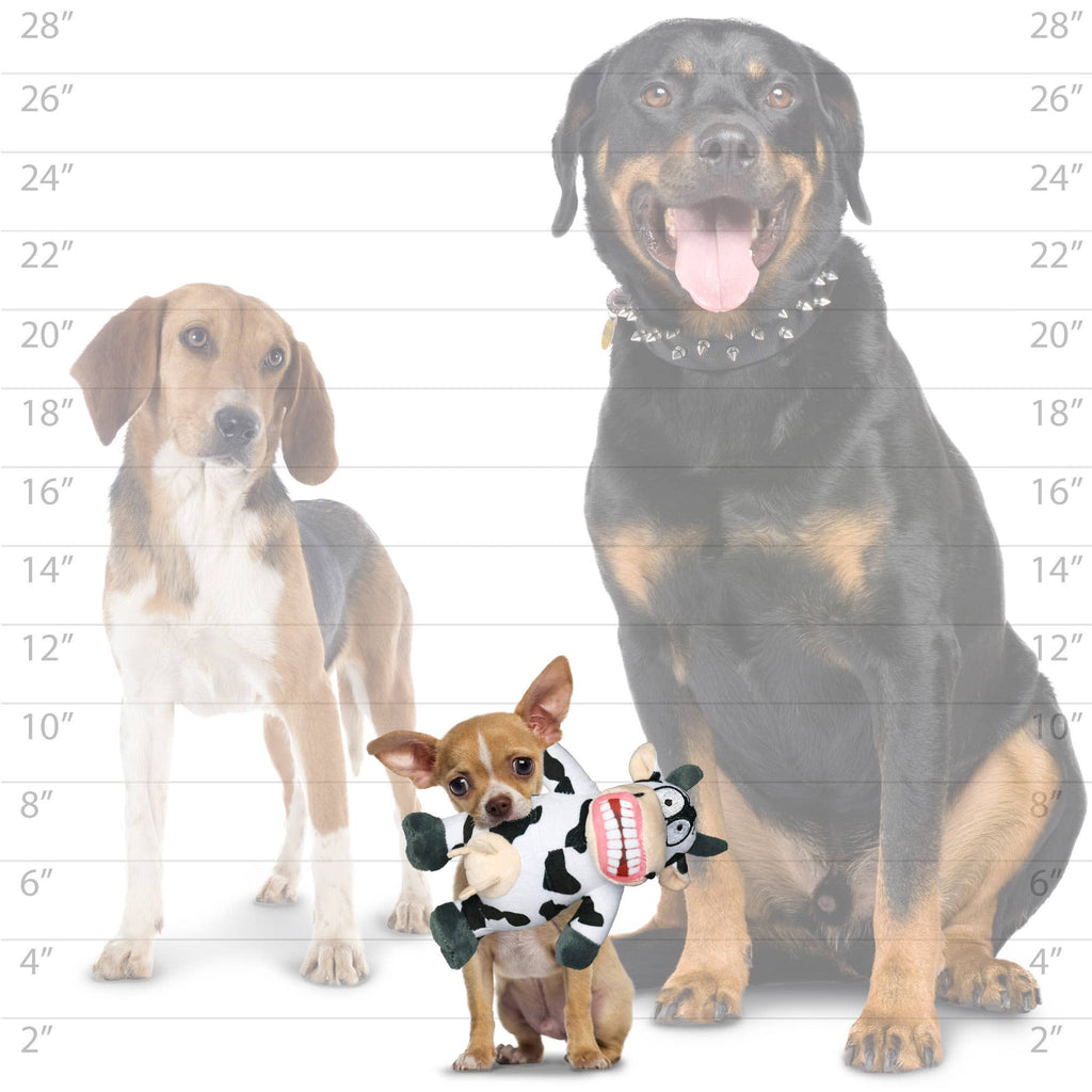 Mighty Jr Angry Animals Mad Cow, Plush, Squeaky Dog Toy - Dog.Dog.Cat.