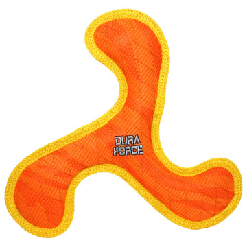 DuraForce Boomerang Tiger - Orange, Durable, Squeaky Dog Toy - Dog.Dog.Cat.
