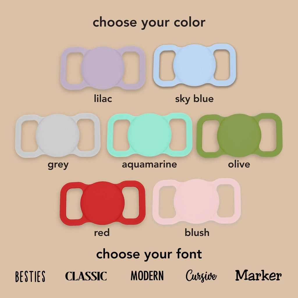 Silicone Pet AirTag Holder - Personalized - Dog.Dog.Cat.