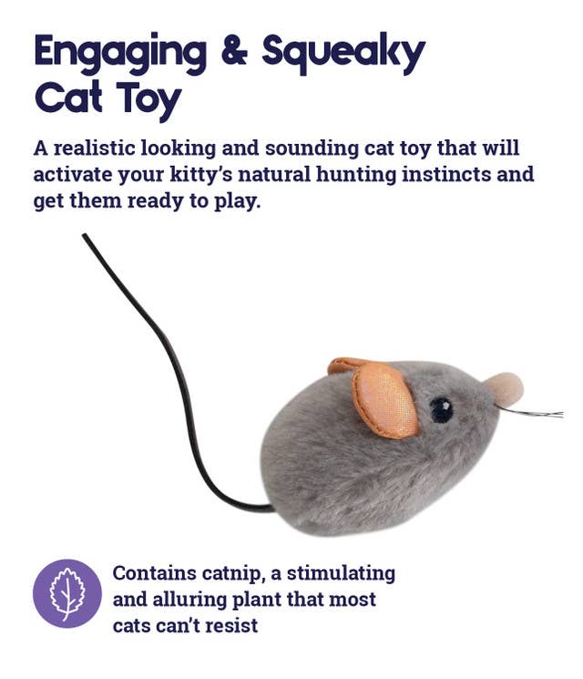 Catstages Squeak Squeak Mouse Grey - Dog.Dog.Cat.