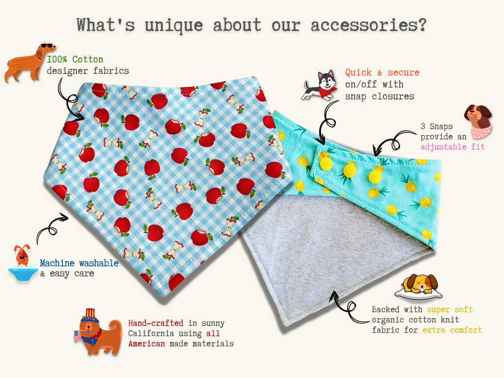 Very Vintage Designs - Feelin' Squirrely - Mint Green Squirrel Fall Autumn Snap Dog & Cat Bandana - Dog.Dog.Cat.