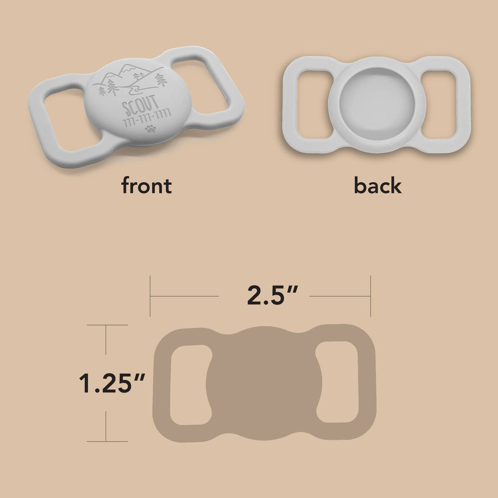 Besties Pets - Paw Silicone Pet AirTag Holder - Personalized - Dog.Dog.Cat.