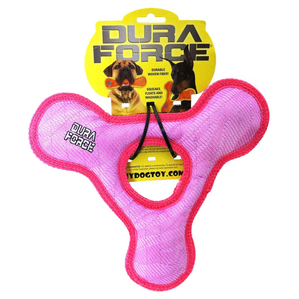 Tuffy Dog Toys - VIP Products - DuraForce Triangle Ring - Pink, Durable, Squeaky Dog Toy - Dog.Dog.Cat.