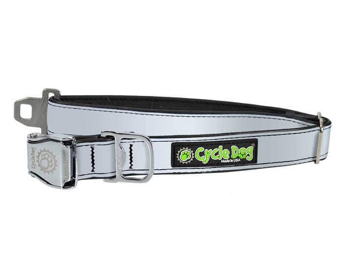 Cycle Dog Collar Metal Airplane Style Buckle Durable Adjustable Regular Fit with Reflective Trim - Dog.Dog.Cat.