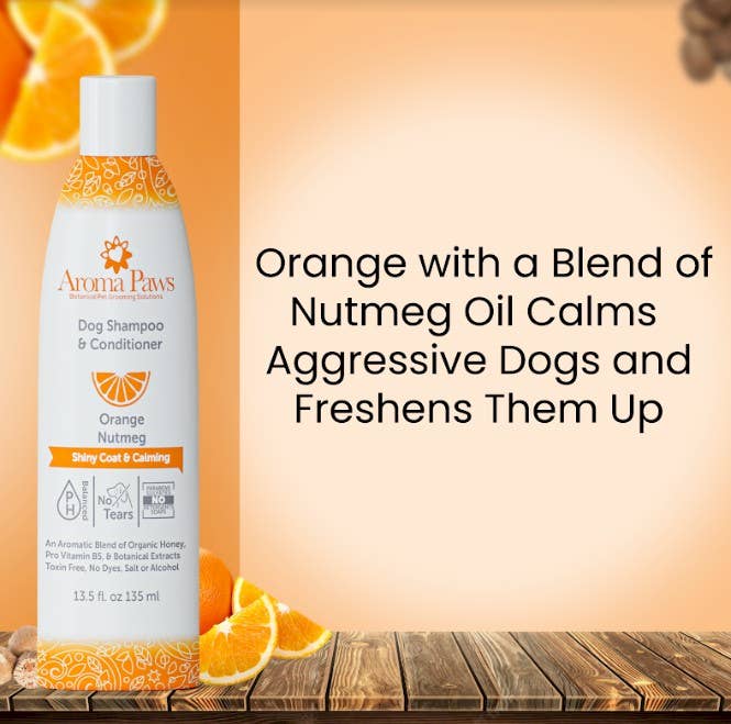 Aroma Paws - 13.5 Oz. Shampoo Orange Nutmeg Vetiver - Dog.Dog.Cat.