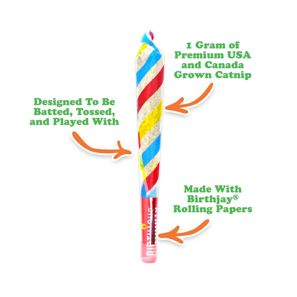 Meowijuana Birthjays - Party Sized Catnip Joints - A fun birthday Cat Toy - Dog.Dog.Cat.