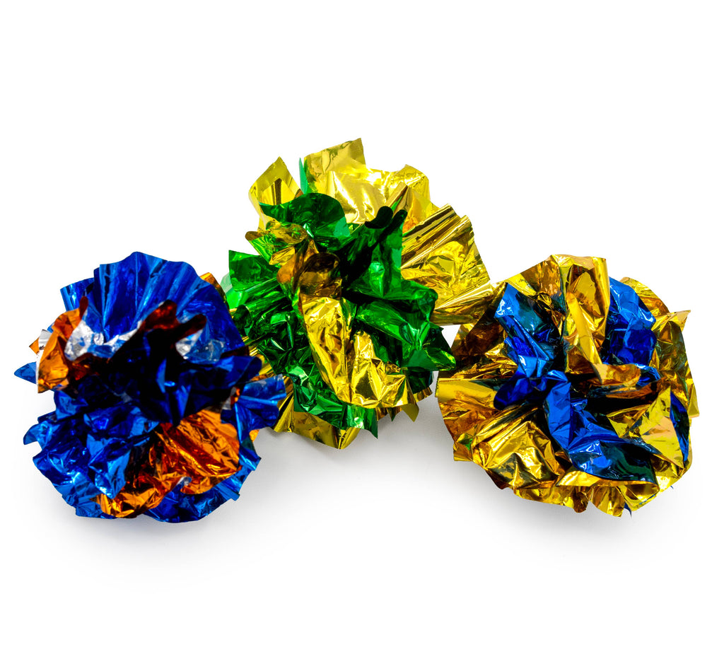 ThoozyPet 42pc Crinkle Ball 1.5" Bulk Cat Toy Bin - Dog.Dog.Cat.