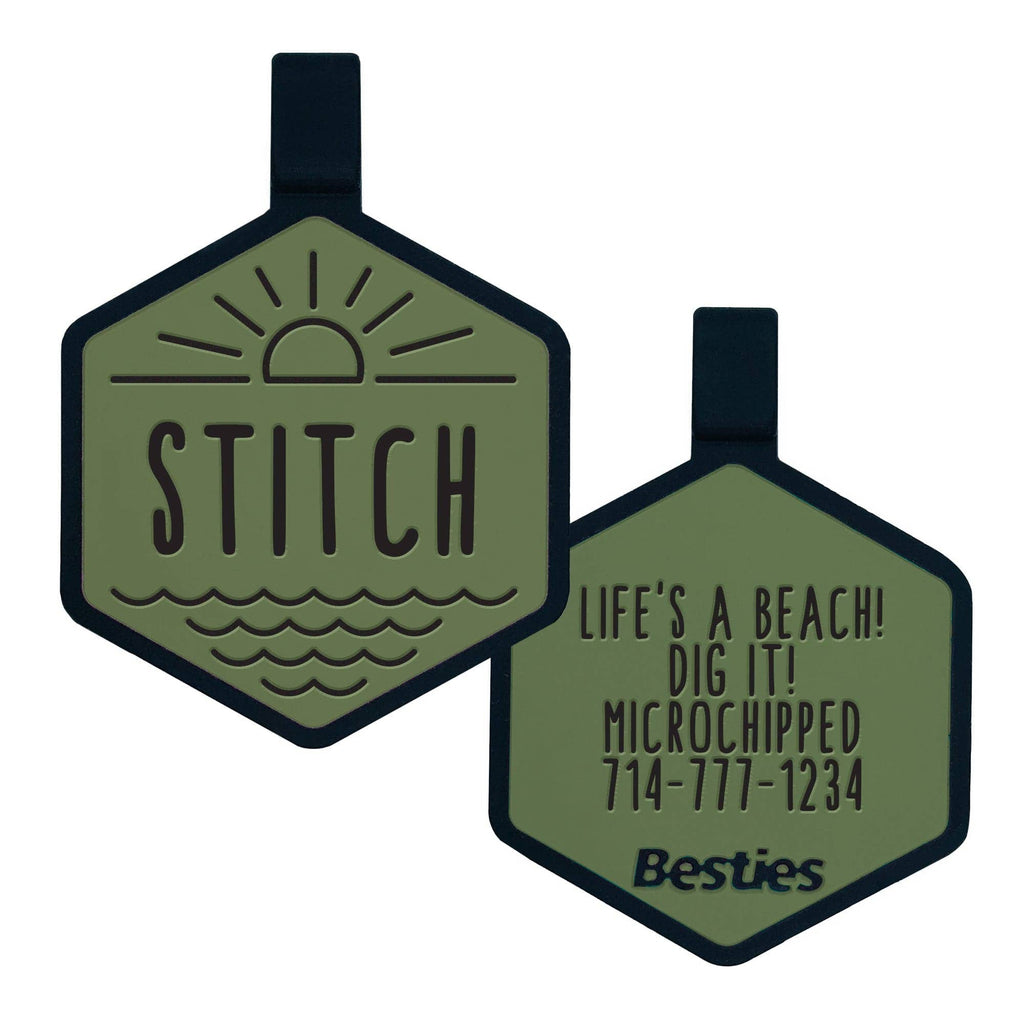 Besties Pets - Salt and Sun Silicone Dog ID Tag - Dog.Dog.Cat.