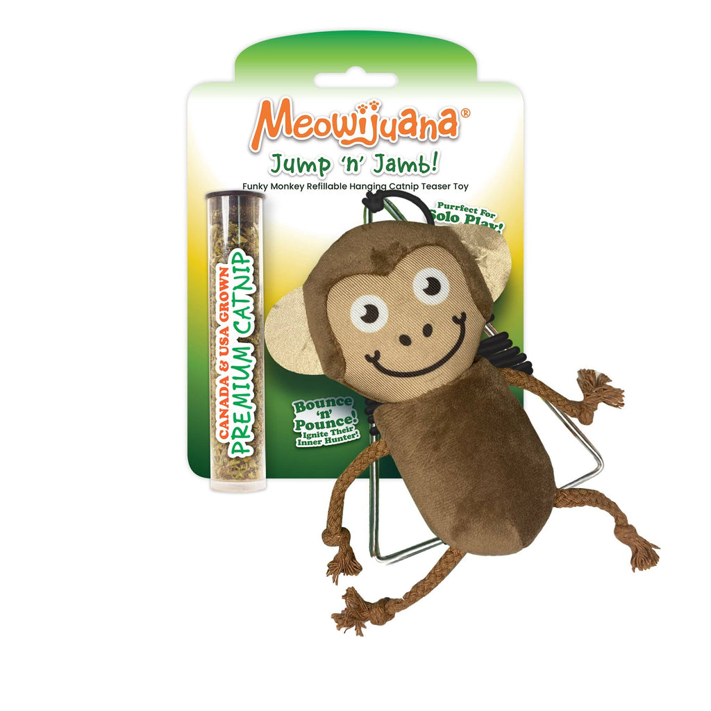 Meowijuana Jump 'n' Jamb Funky Monkey Cat Toy - Dog.Dog.Cat.