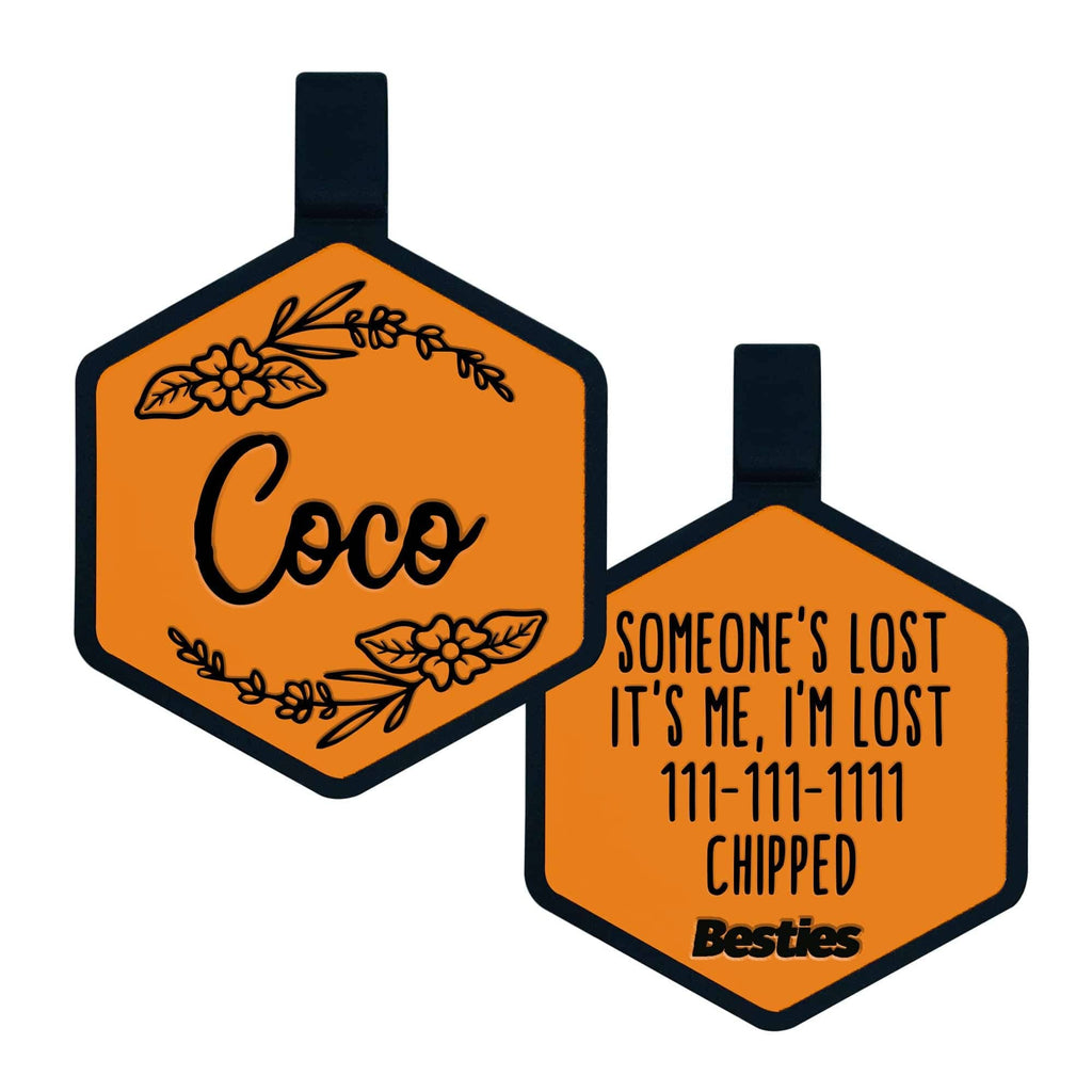 Besties Pets - Blossom Silicone Dog ID Tag - Dog.Dog.Cat.