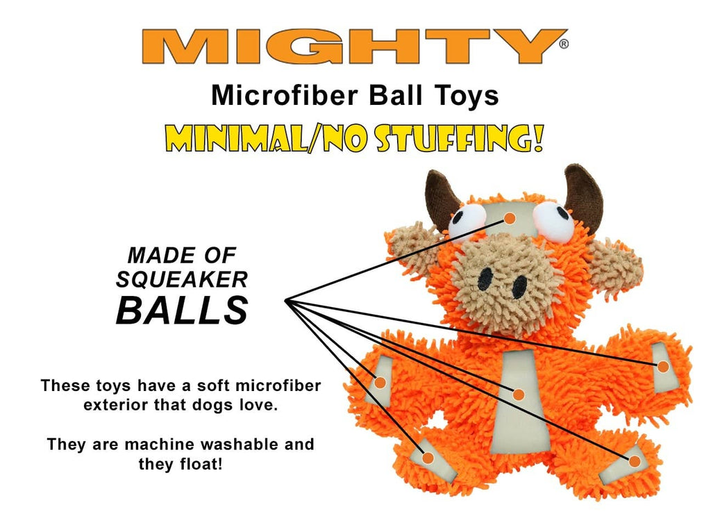 Tuffy Dog Toys - VIP Products - Mighty Microfiber Ball - Bear, Durable, Squeaky Dog Toy - Dog.Dog.Cat.