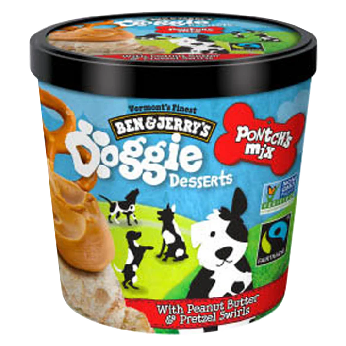 Ben & Jerry Frozen Doggie Desserts -Pumpkin with Mini Cookies : 4 pack of 4 oz cups - Dog.Dog.Cat.