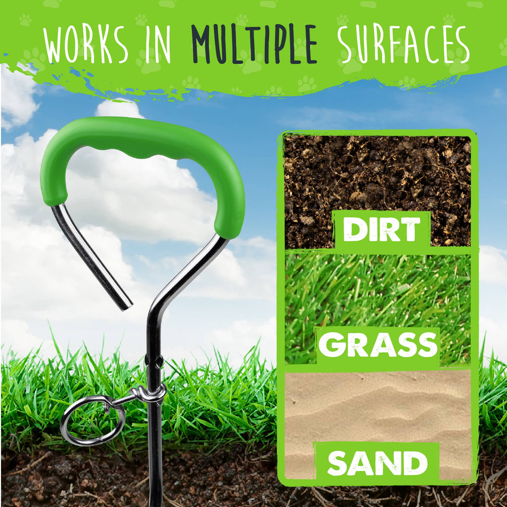 Mighty Paw - Durable Dog Tie Out Stake for Secure Outdoor Play - Dog.Dog.Cat.