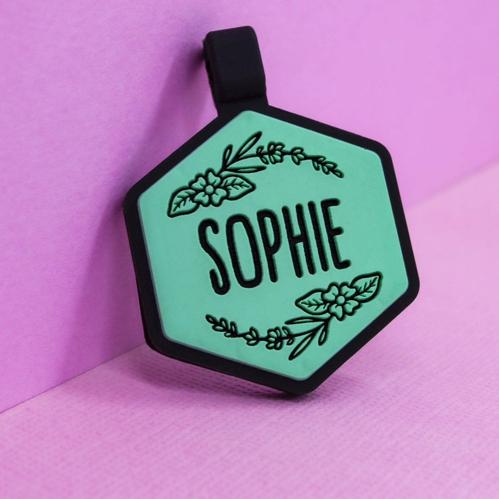 Besties Pets - Blossom Silicone Dog ID Tag - Dog.Dog.Cat.