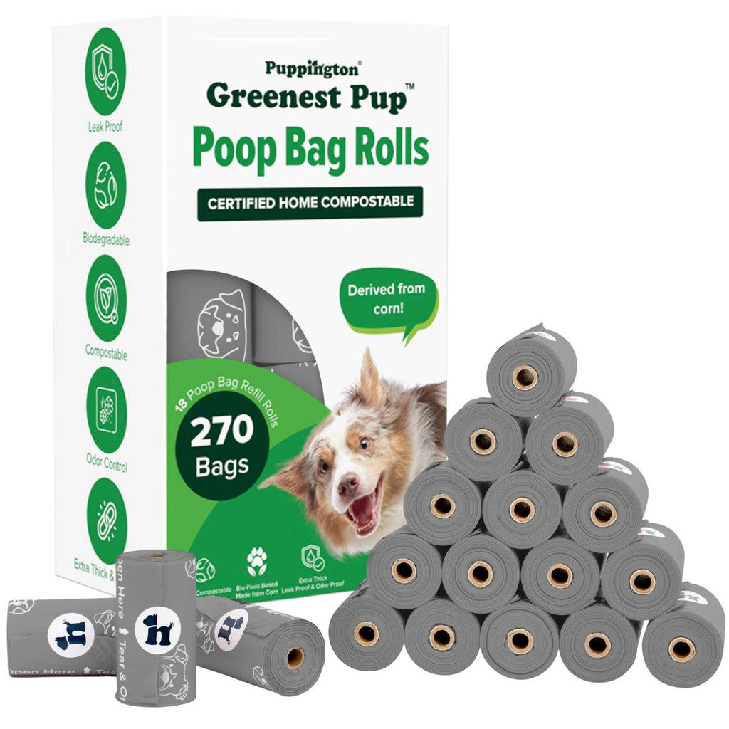 Puppington - Triple-Certified Compostable Thick Dog Poop Bags - Dog.Dog.Cat.
