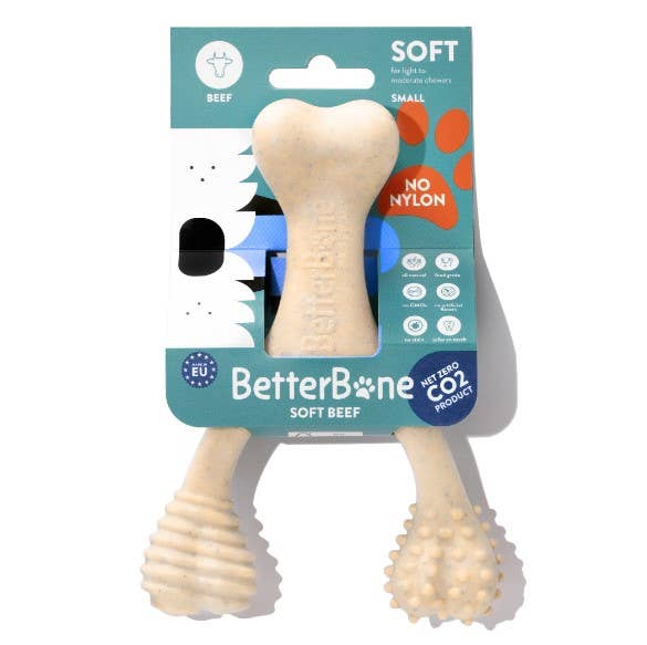 BetterBone Soft Beef and Classic Dog Chew Toy Durable and Safe for All Sizes - Dog.Dog.Cat.