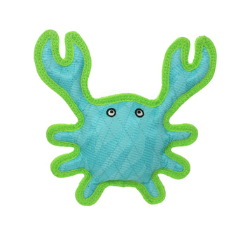Tuffy Dog Toys - VIP Products - DuraForce Crab Tiger - Blue/Green, Durable, Squeaky Dog Toy - Dog.Dog.Cat.
