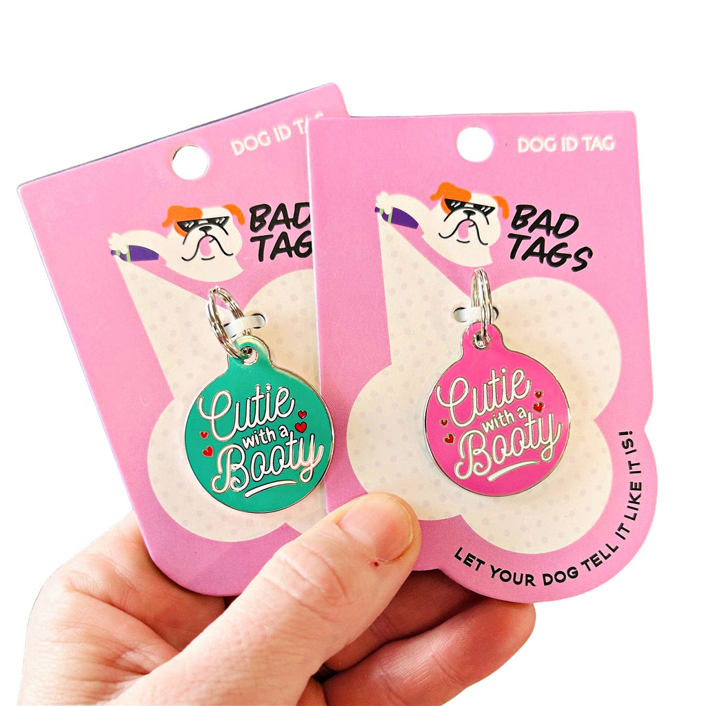 Cute Dog Collar Charm Personalized - Cutie with a Booty - Dog.Dog.Cat.