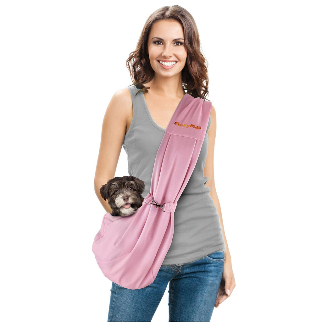 Furry Fido Pet Supplies - Furry Fido Classic Reversible Pet Sling - Pink - Dog.Dog.Cat.