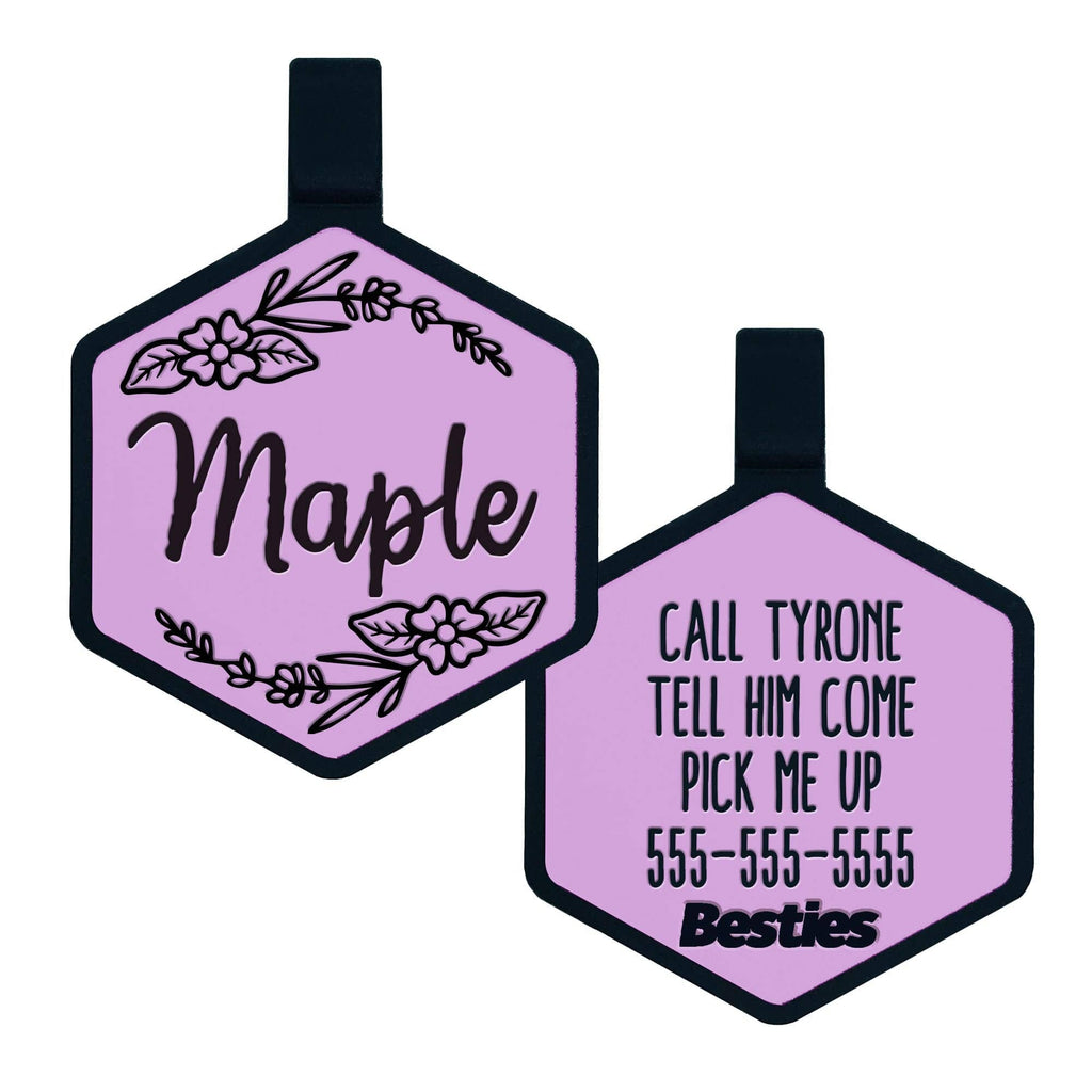 Besties Pets - Blossom Silicone Dog ID Tag - Dog.Dog.Cat.